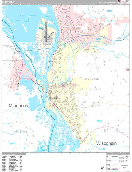 La Crosse Wall Map
